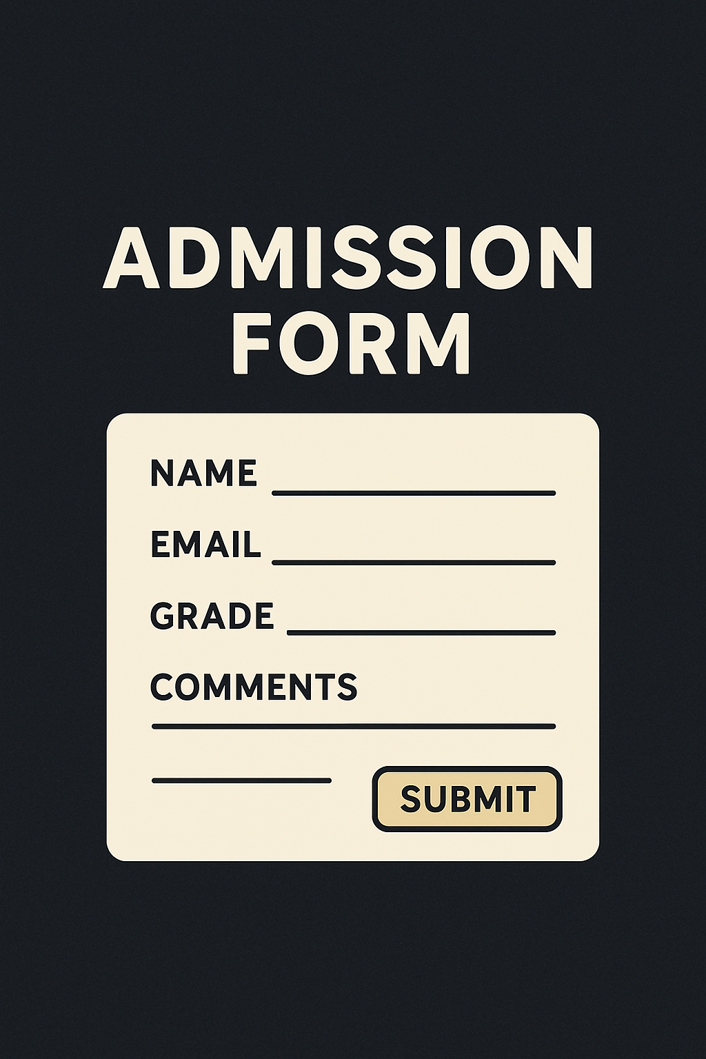 Admission form project